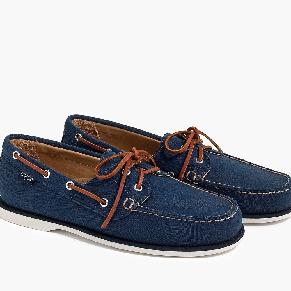 J. Crew Navy and Brown Boat Shoes - Brand New in Box